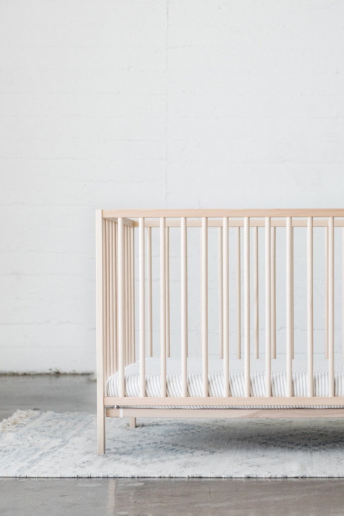 CRIB SHEET - Natural & Grey Stripe