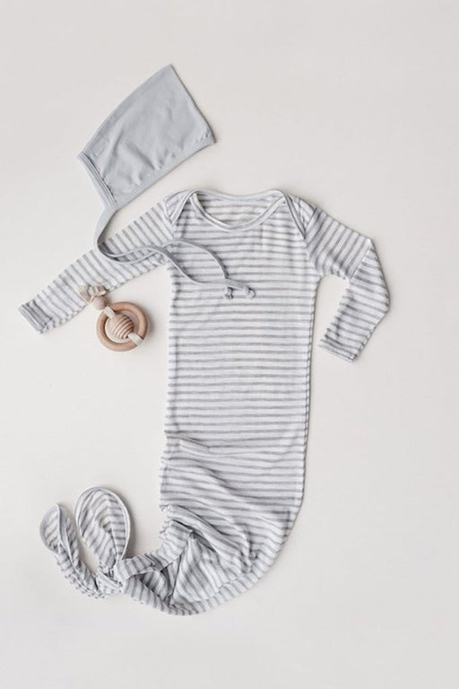 SLEEP GOWN - Natural & Grey Stripe